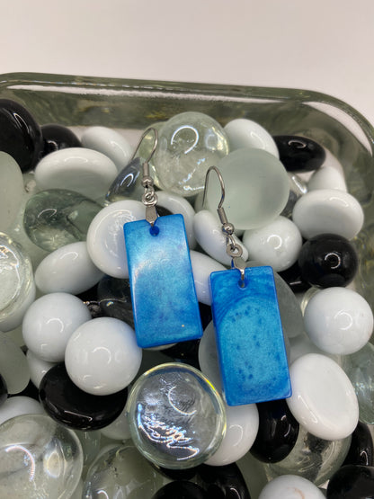 Sky Blue Rectangle Earrings
