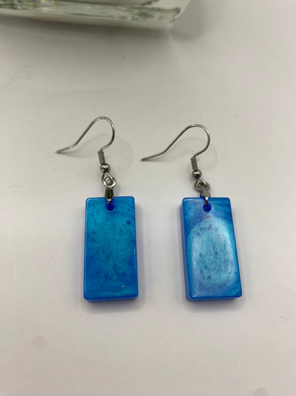 Sky Blue Rectangle Earrings