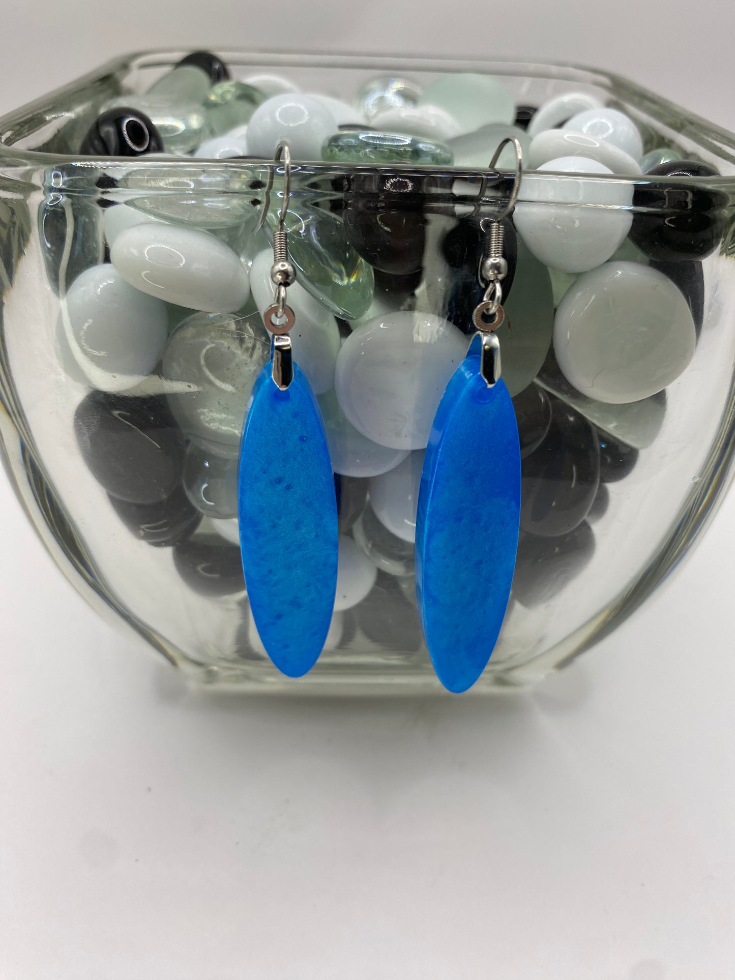 Sky Blue Oval Earrings