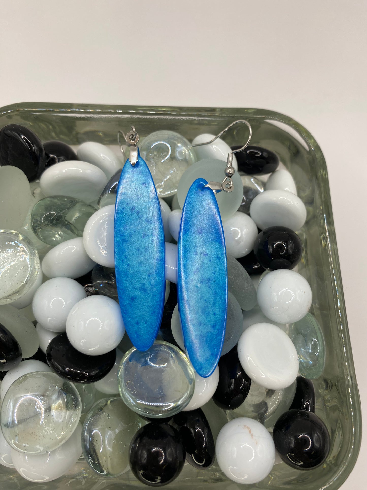 Sky Blue Oval Earrings