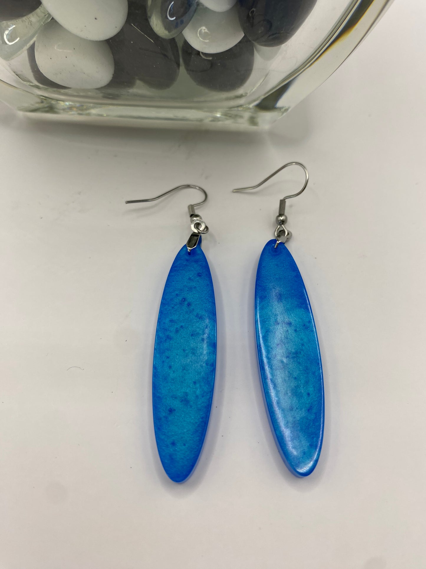 Sky Blue Oval Earrings