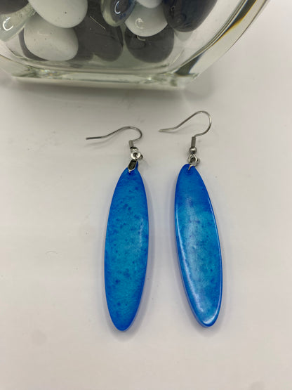 Sky Blue Oval Earrings