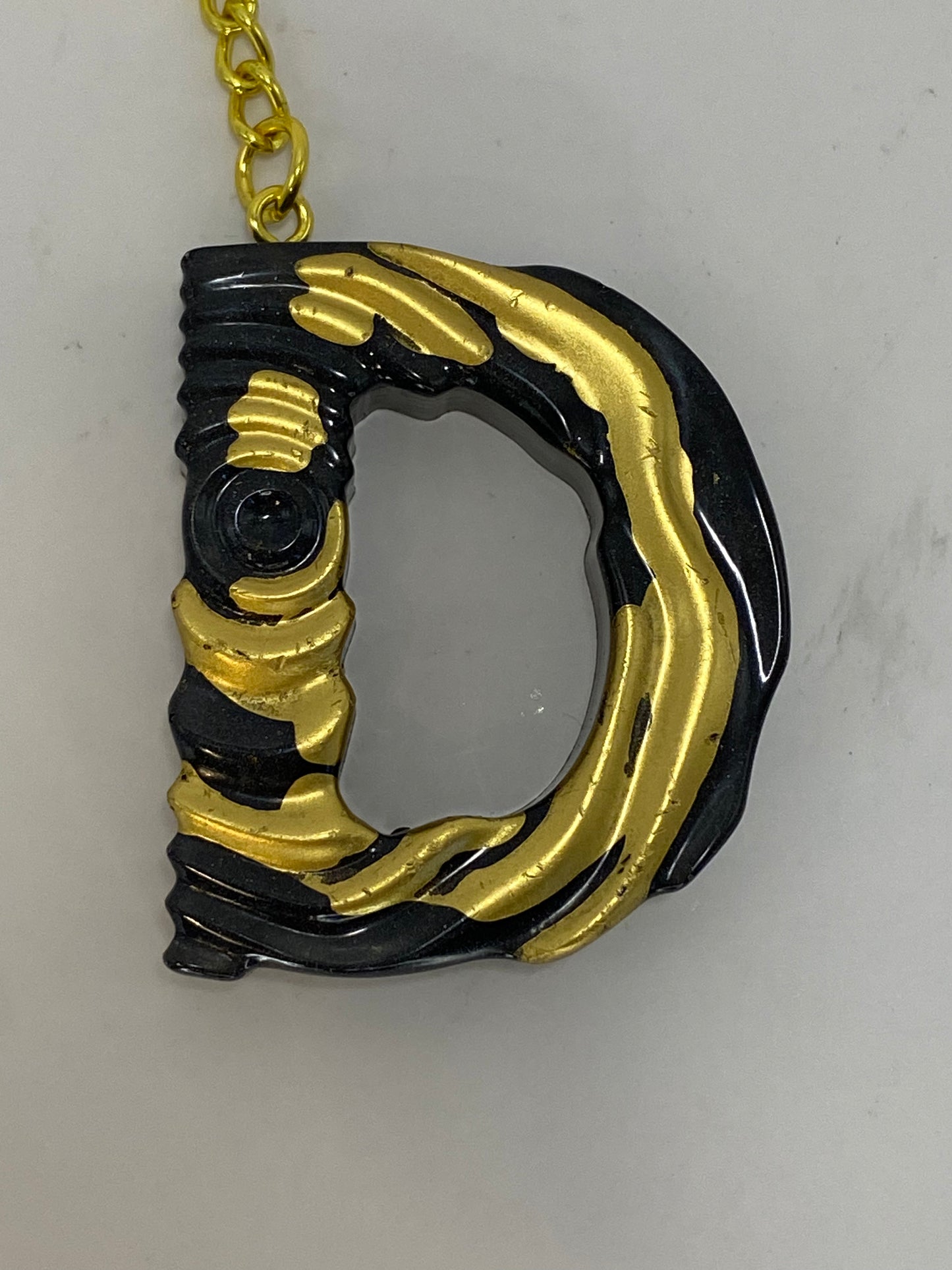 Black & Gold Ripple Letter Keychains