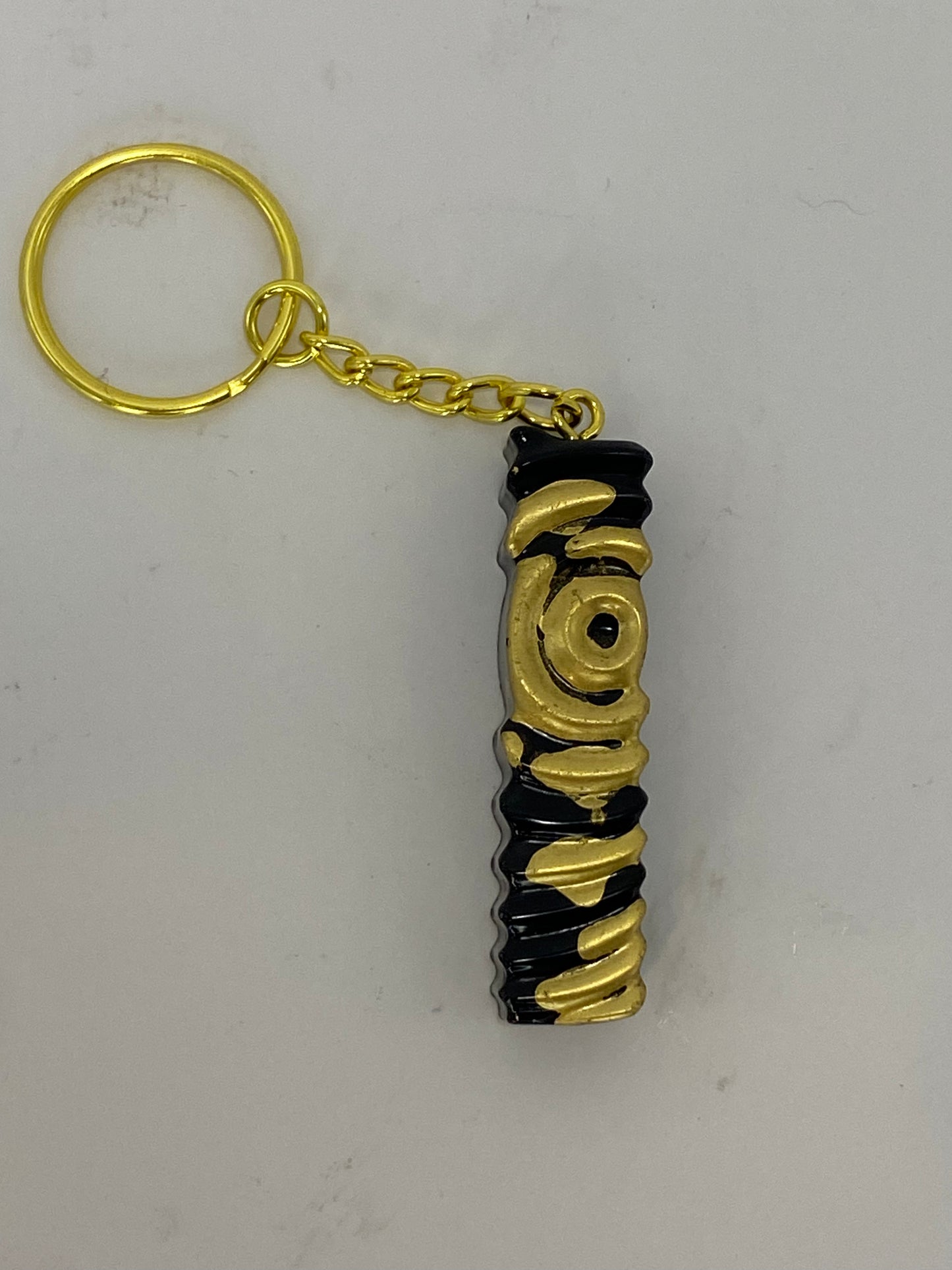 Black & Gold Ripple Letter Keychains