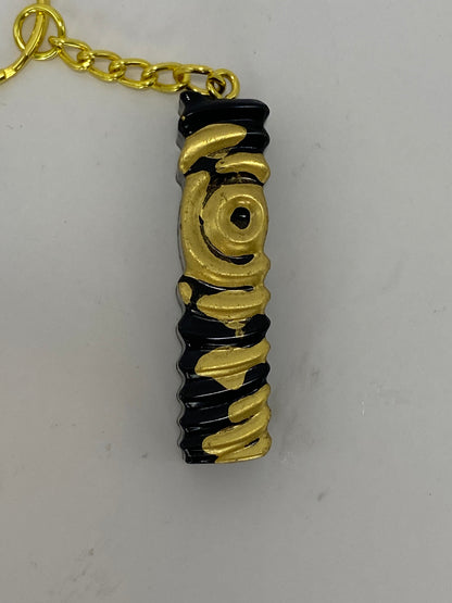 Black & Gold Ripple Letter Keychains