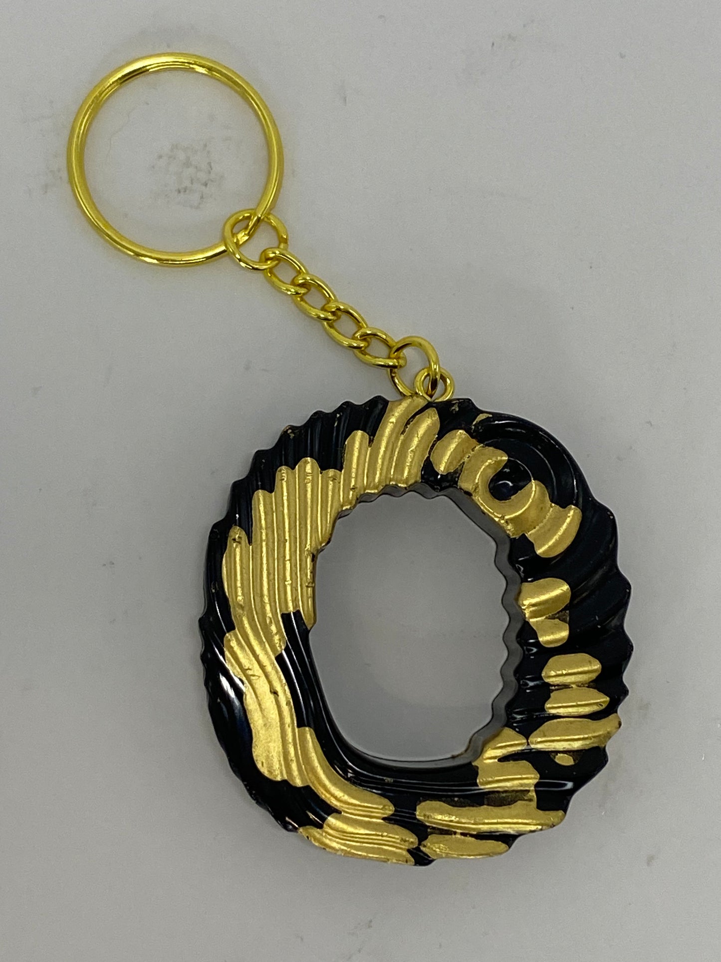 Black & Gold Ripple Letter Keychains