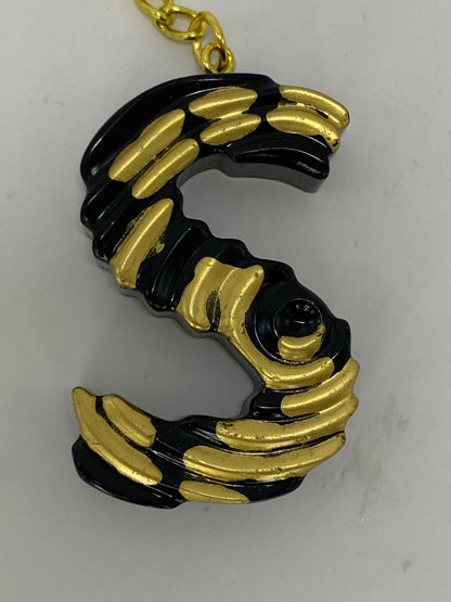 Black & Gold Ripple Letter Keychains