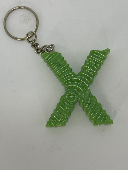 Solid Color Ripple Letter Keychains