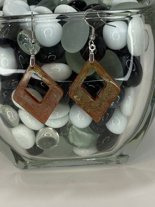 Brown with hints of Green Earrings