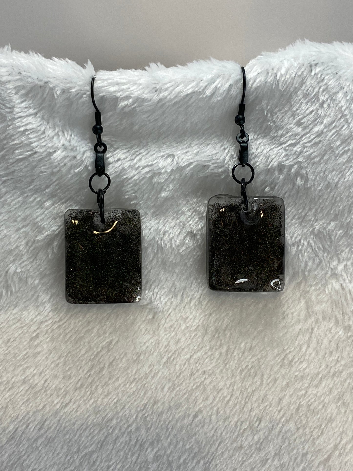 Holographic Glitter Earrings Rectangle Shaped
