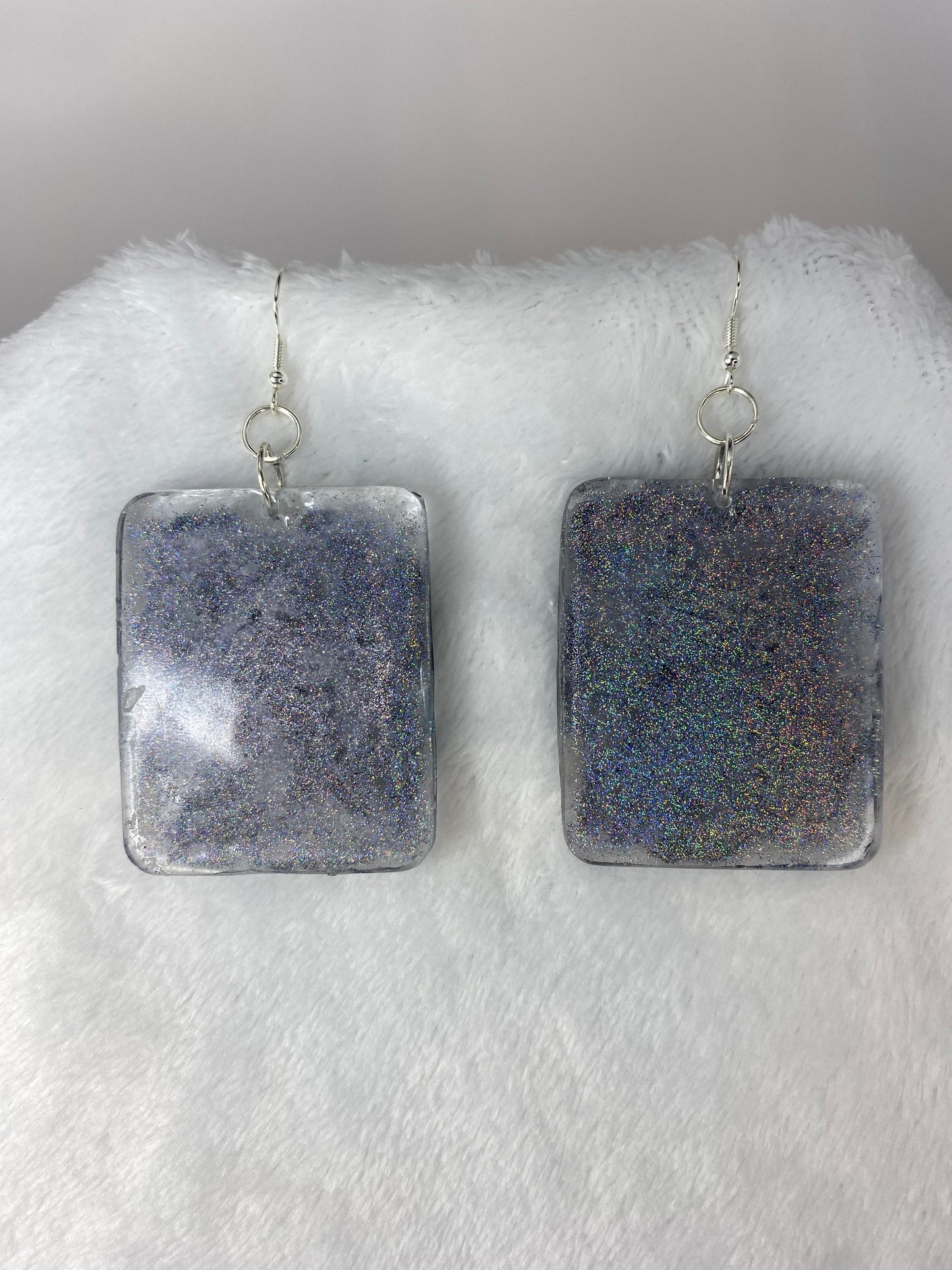 Holographic Glitter Earrings Rectangle Shaped