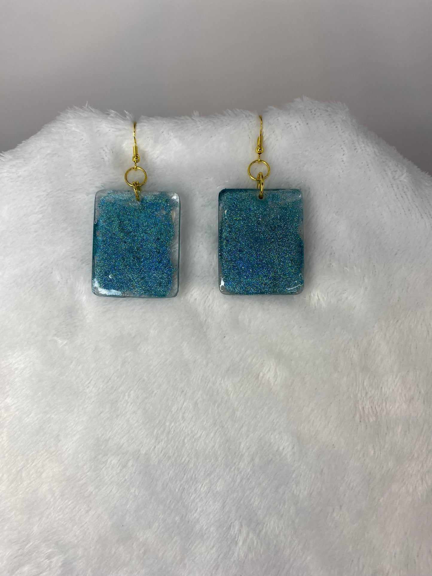 Holographic Glitter Earrings Rectangle Shaped