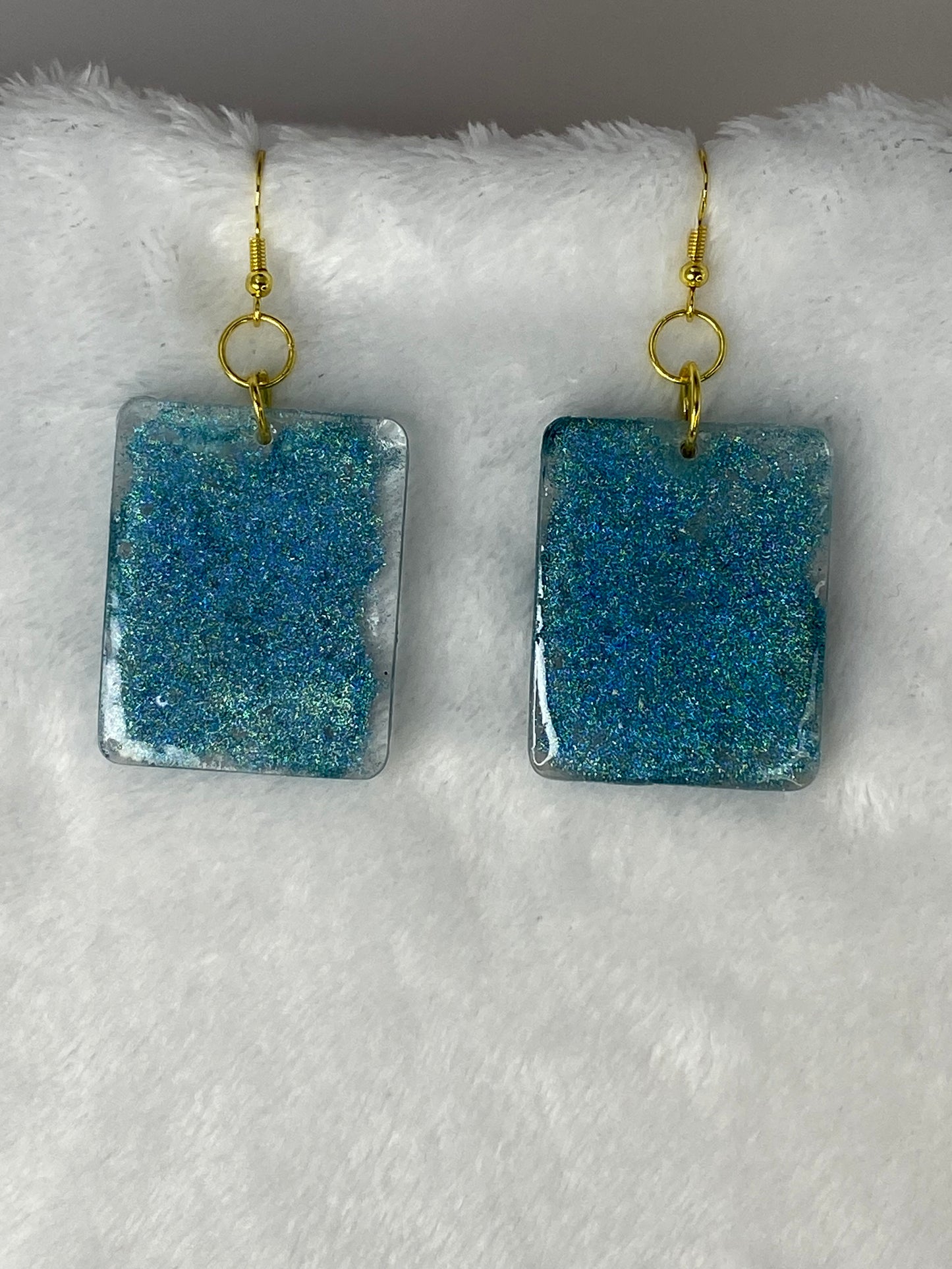 Holographic Glitter Earrings Rectangle Shaped