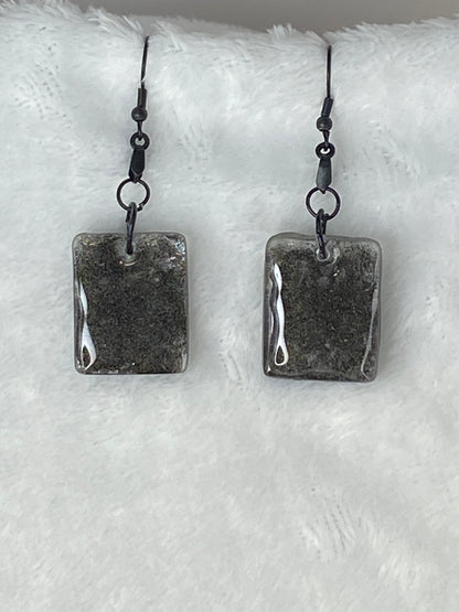 Holographic Glitter Earrings Rectangle Shaped
