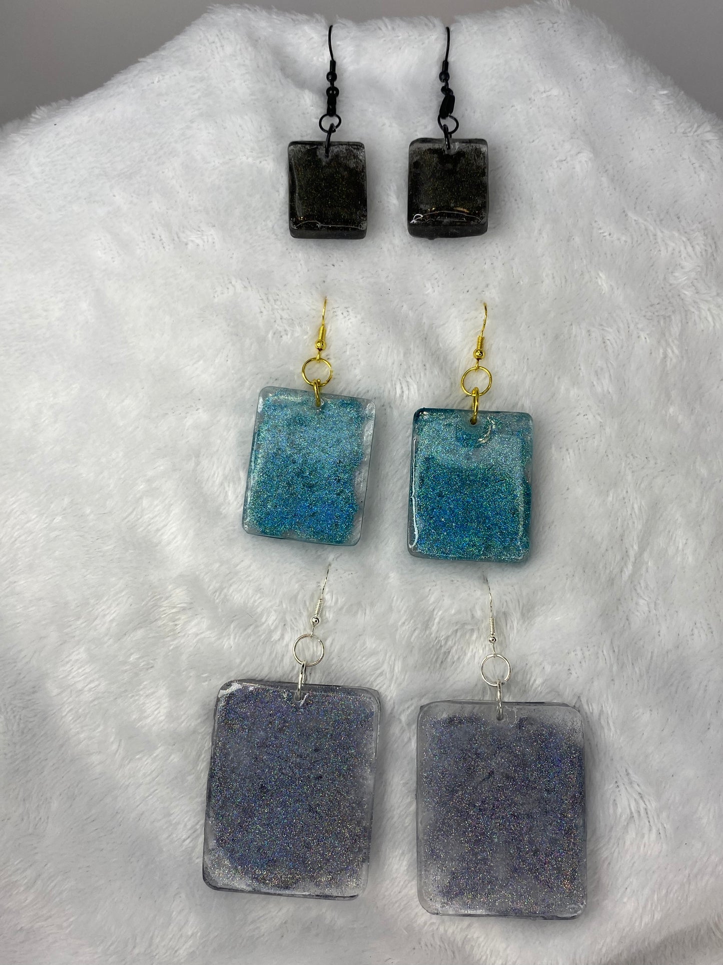 Holographic Glitter Earrings Rectangle Shaped
