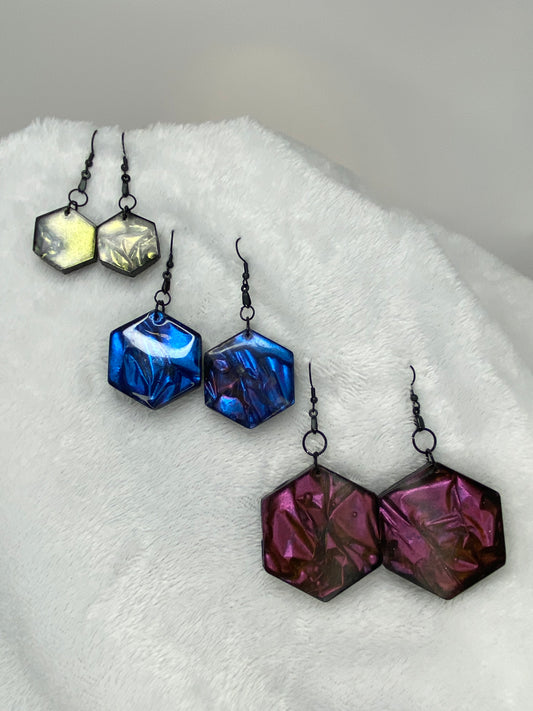 Colorshift Earrings Hexagon Shaped