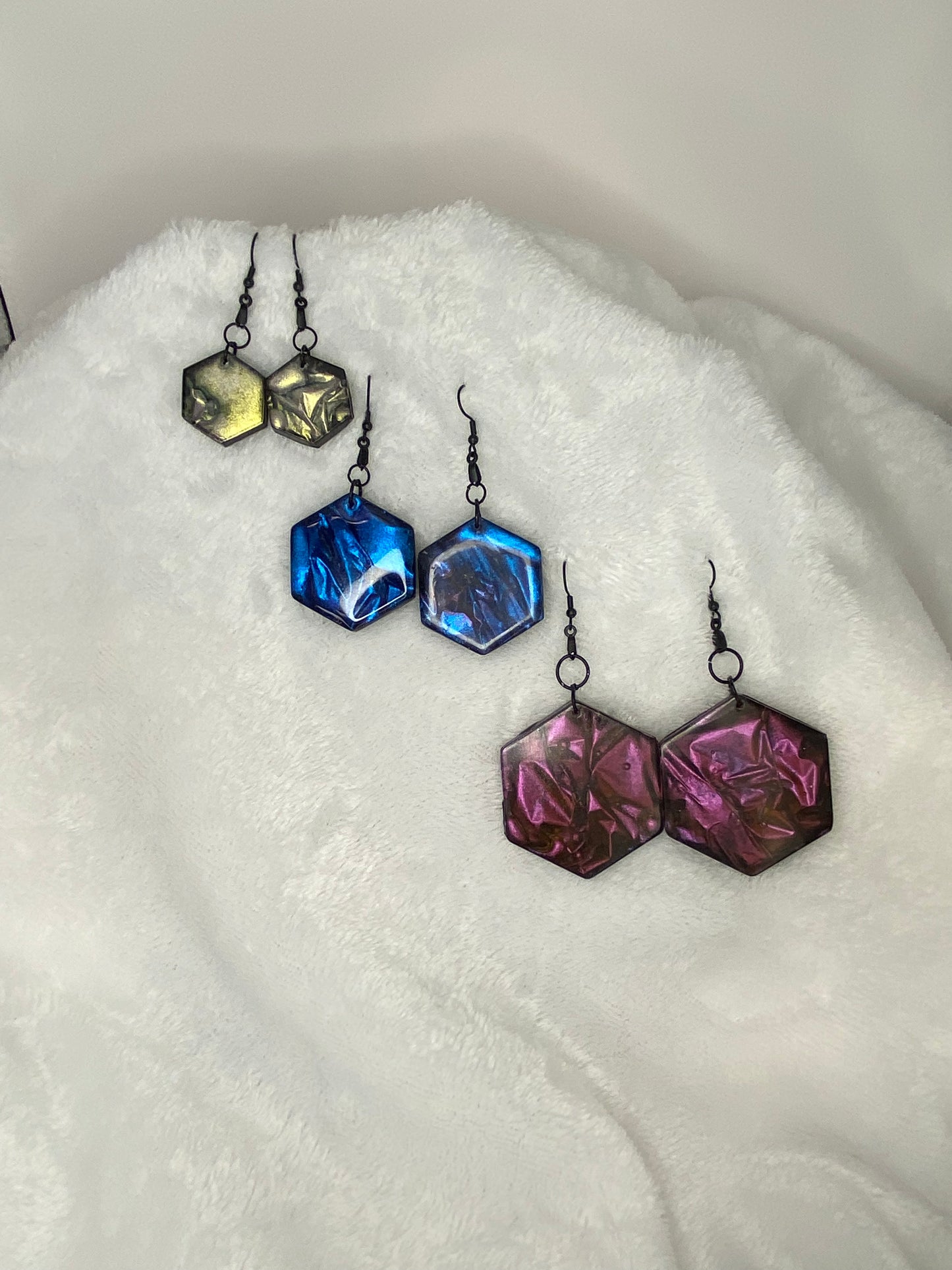 Colorshift Earrings Hexagon Shaped