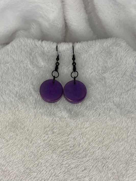 Purple Resin Earrings