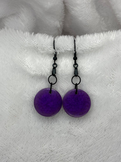 Purple Resin Earrings