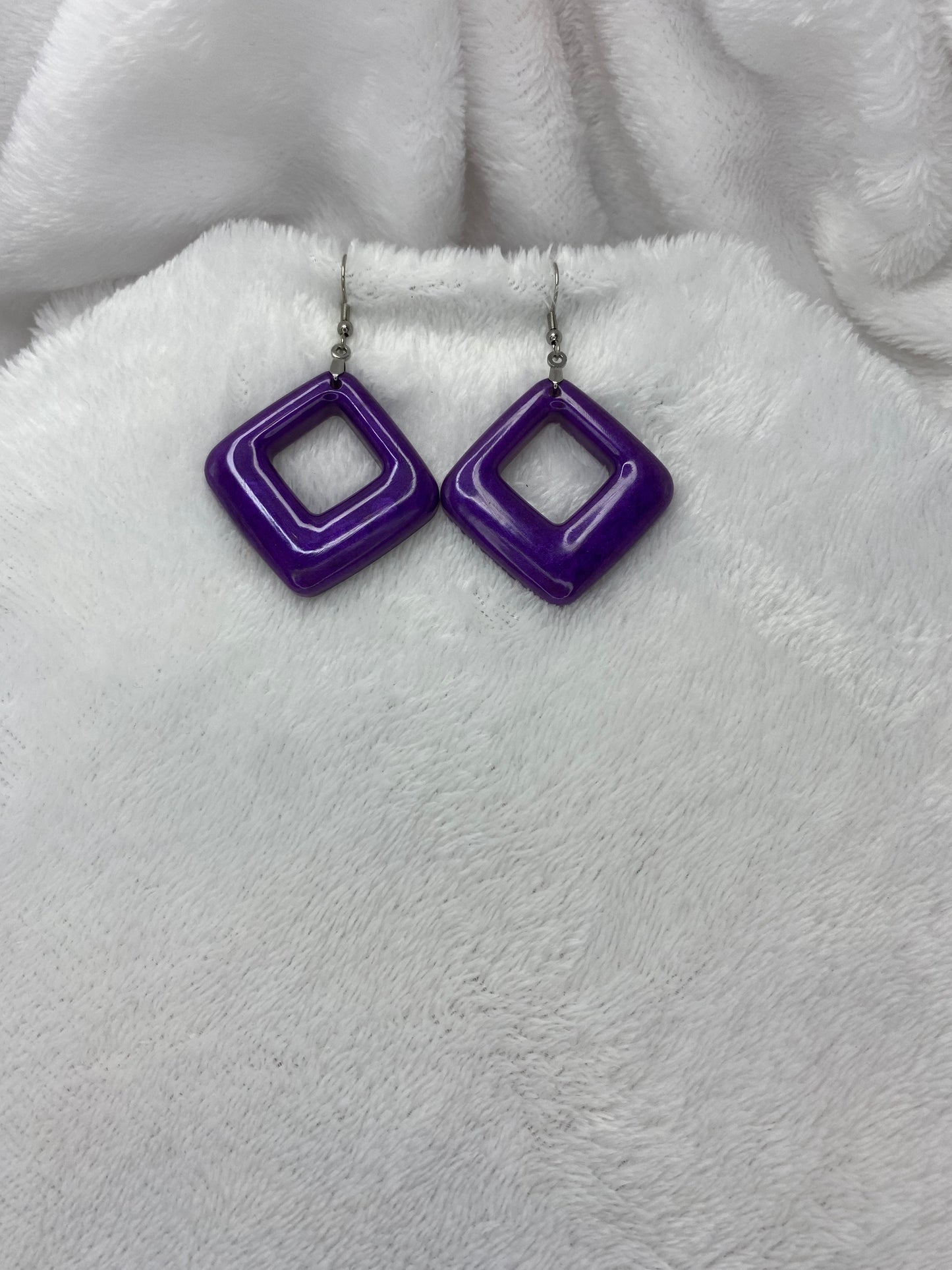Purple Resin Earrings