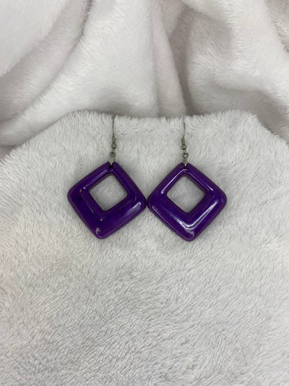 Purple Resin Earrings