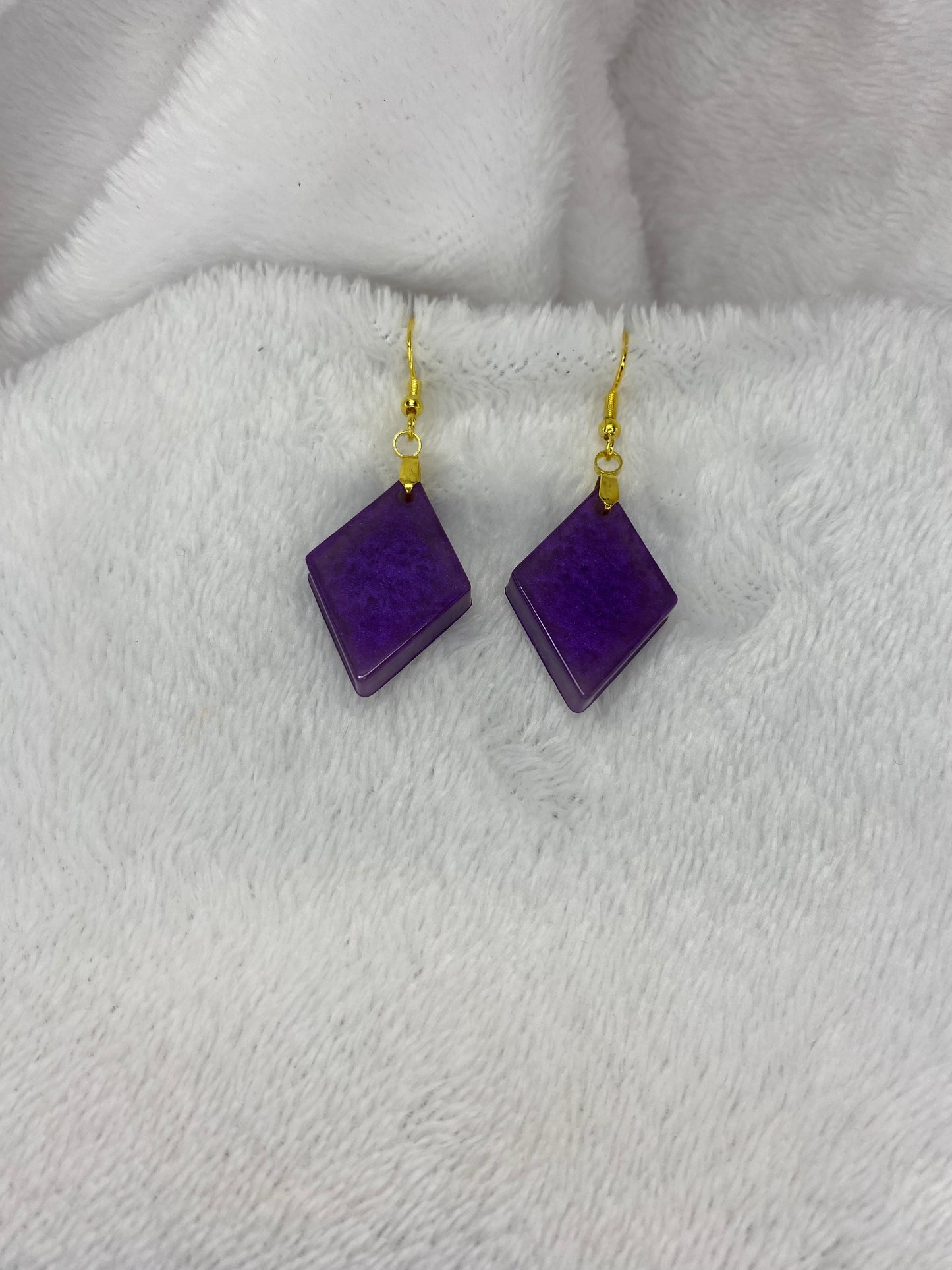 Purple Resin Earrings