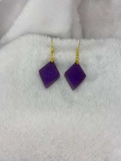 Purple Resin Earrings