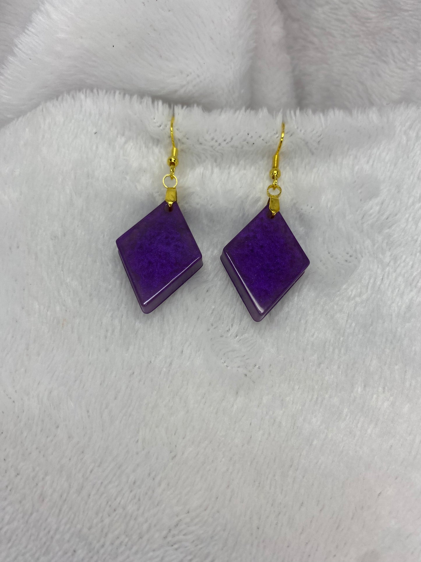 Purple Resin Earrings