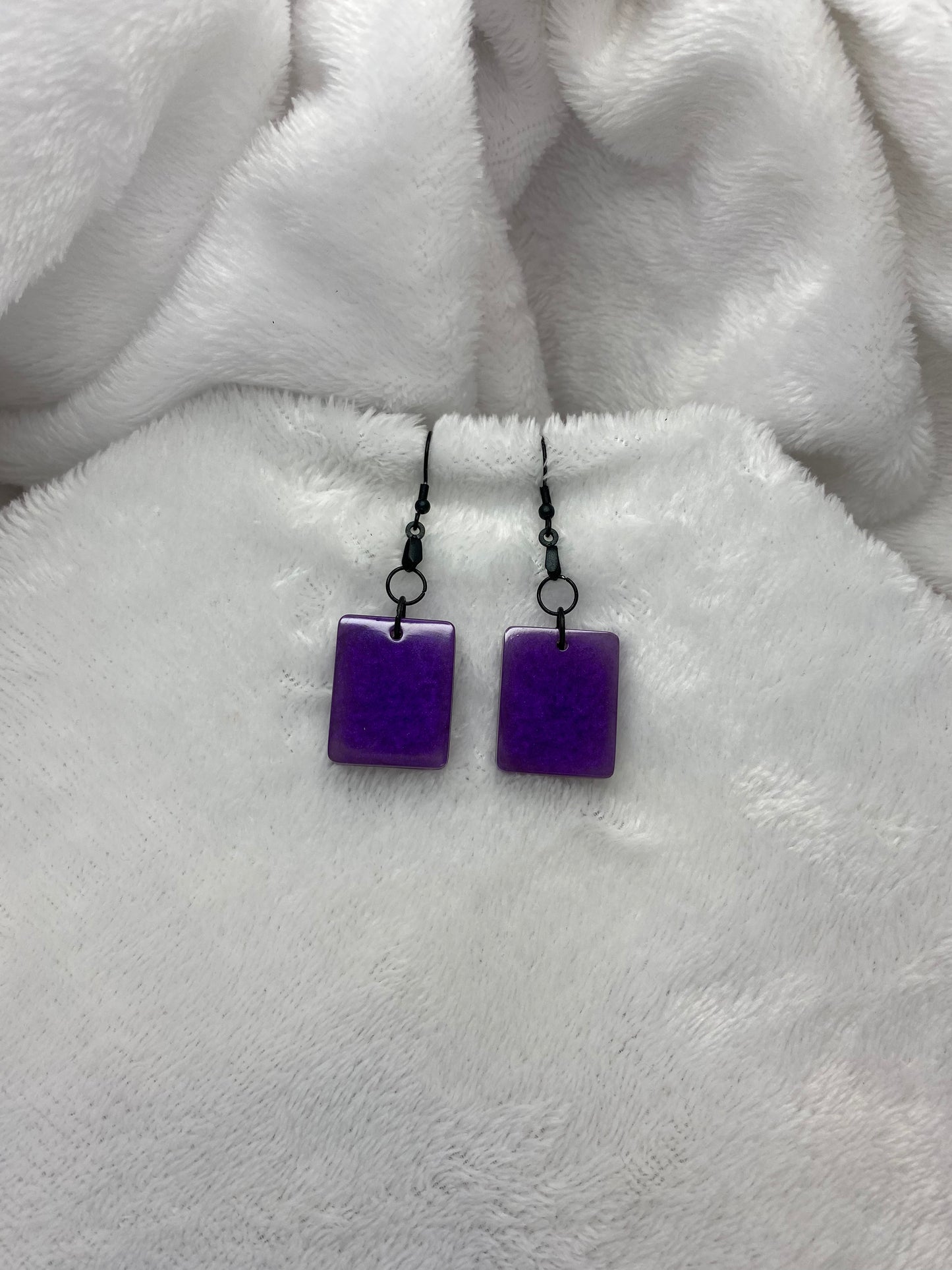 Purple Resin Earrings