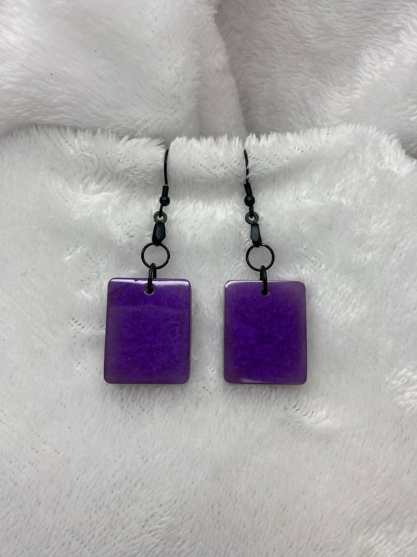 Purple Resin Earrings