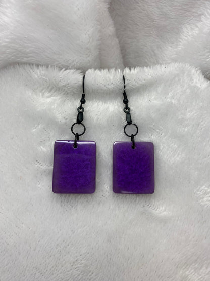 Purple Resin Earrings