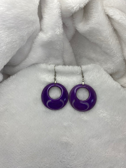 Purple Resin Earrings