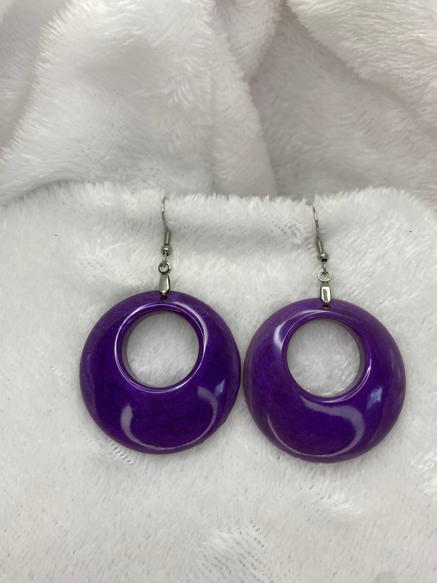 Purple Resin Earrings