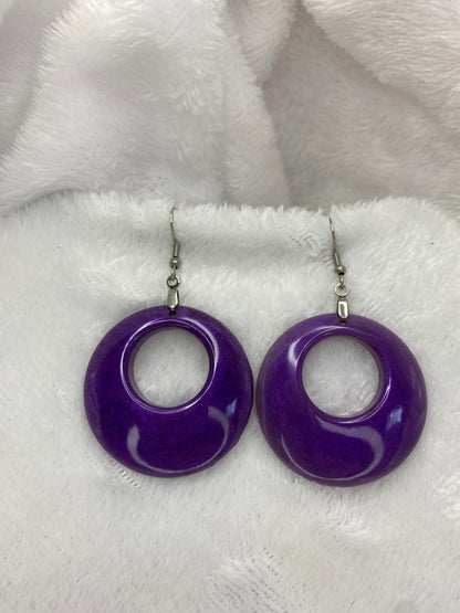 Purple Resin Earrings