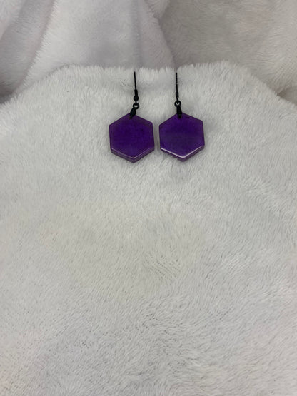 Purple Resin Earrings