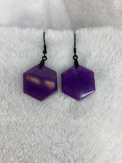 Purple Resin Earrings