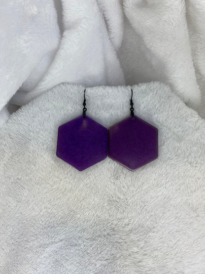 Purple Resin Earrings