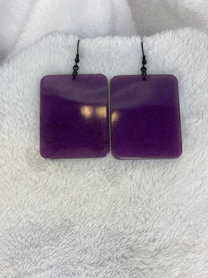 Purple Resin Earrings