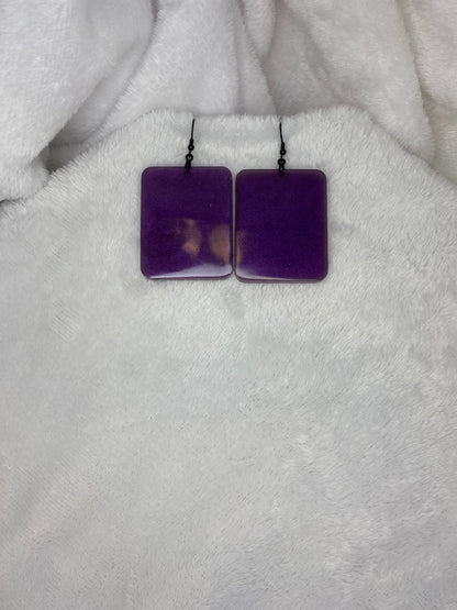 Purple Resin Earrings