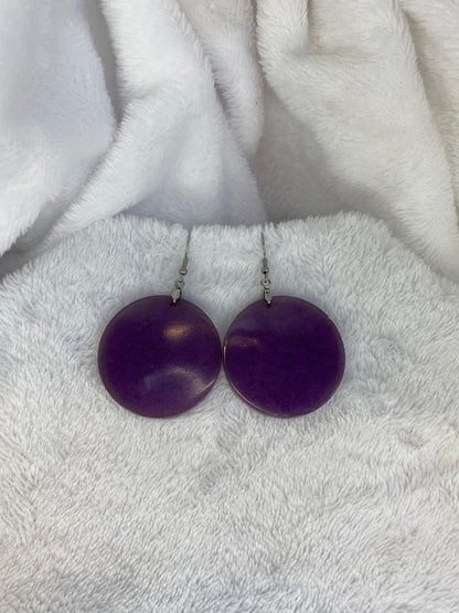 Purple Resin Earrings