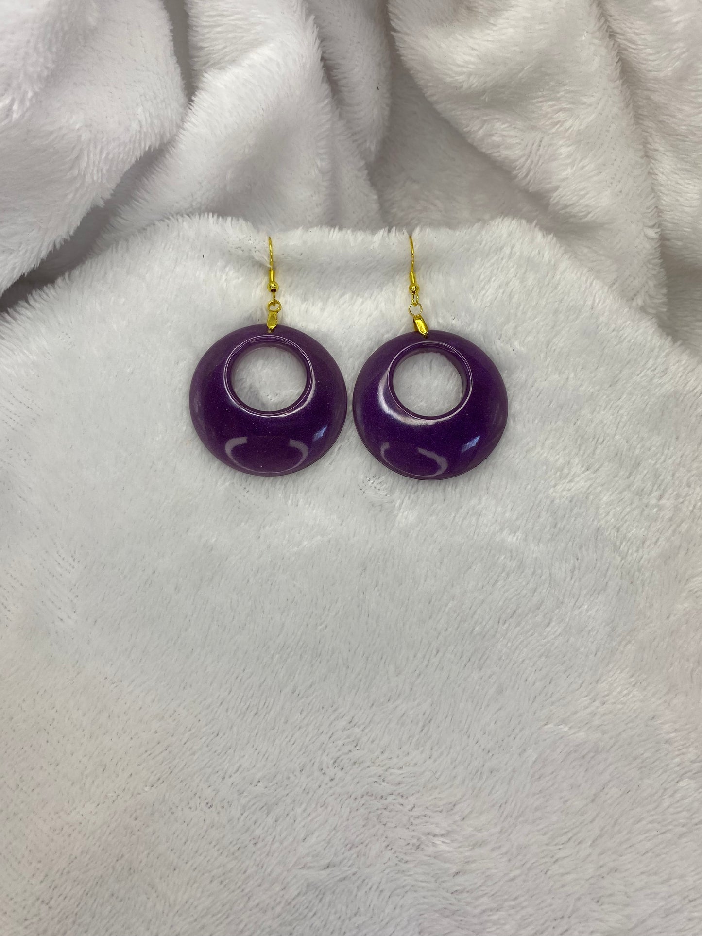 Purple Resin Earrings