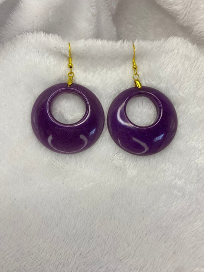 Purple Resin Earrings