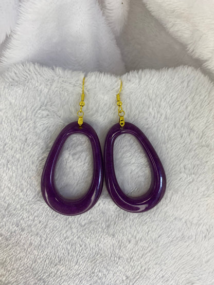 Purple Resin Earrings