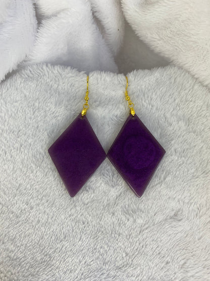 Purple Resin Earrings