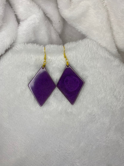 Purple Resin Earrings