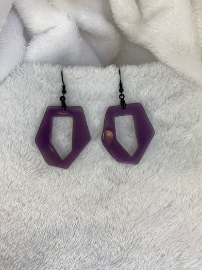 Purple Resin Earrings