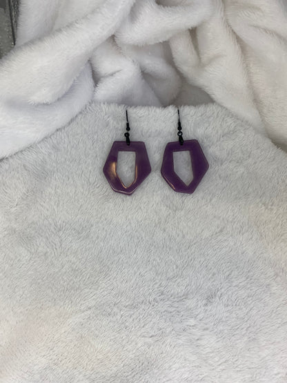 Purple Resin Earrings