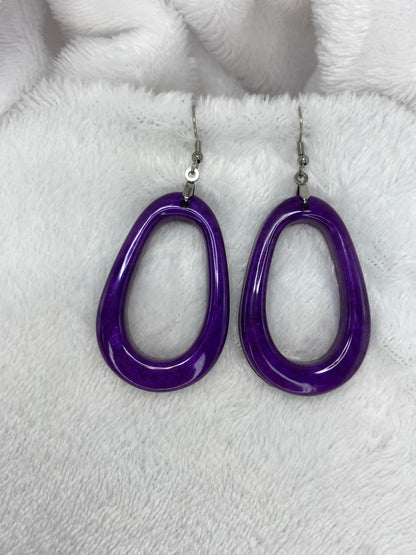Purple Resin Earrings