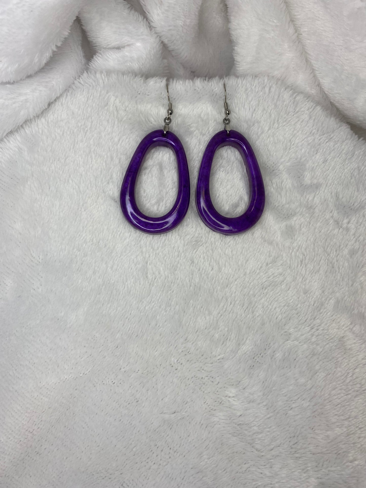 Purple Resin Earrings