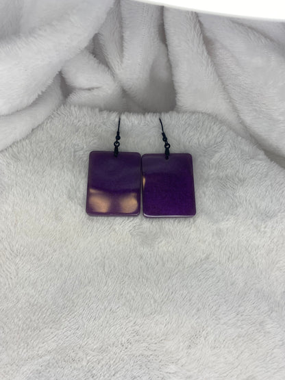 Purple Resin Earrings